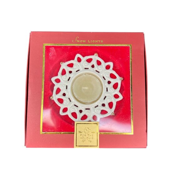 Lenox Snow Lights Shine  Porcelain Tealight Votive Holder Christmas Holiday - Picture 1 of 8